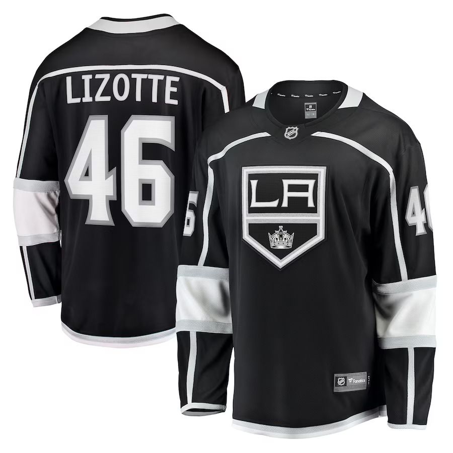 Men Los Angeles Kings 46 Blake Lizotte Fanatics Branded Black Home Breakaway Player NHL Jersey